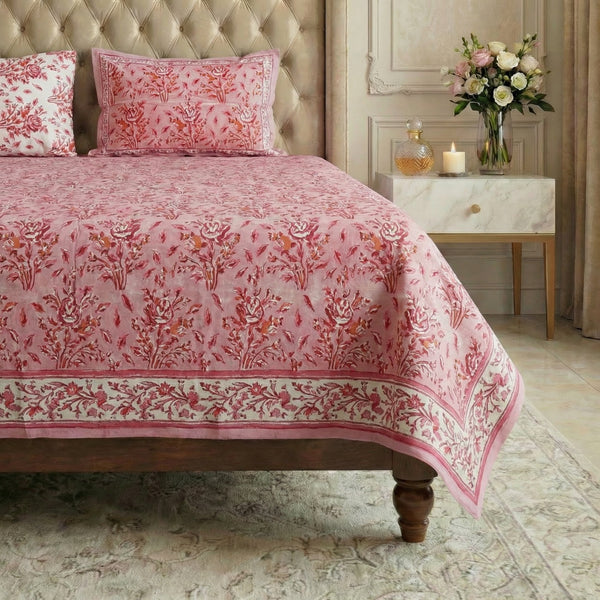 PINK FLORAL BEDSHEET
